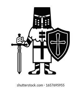 crusader knight warrior simple icon