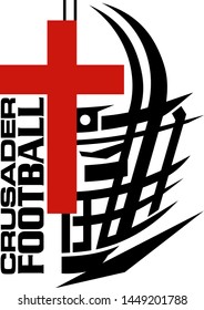 crusaders football team design with helmet and cross for school, college or league