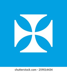 Crusaders web white icon isolated on a blue background. Vector symbol