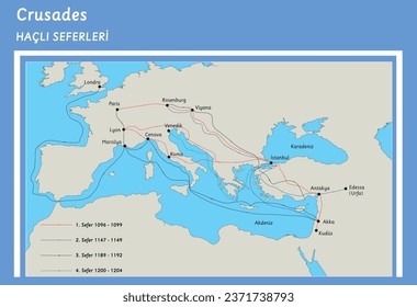 crusades map vector graphic geography