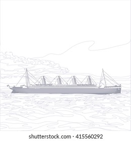 Cruse ship line drawing