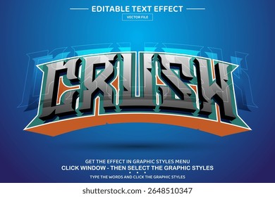 Crush 3D editable text effect template