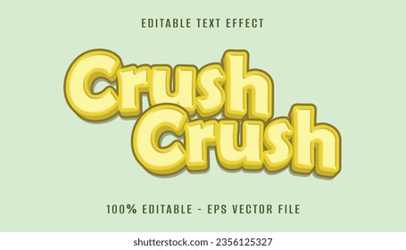 crush crush 3d text effect design	