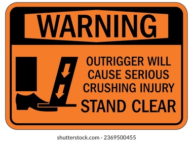 Crush and cut hazard warning sign and labels