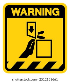 Crush and Cutting Of Finger Hazard Warning Sign, Vector Illustration, Isolate On White Background Label.EPS10