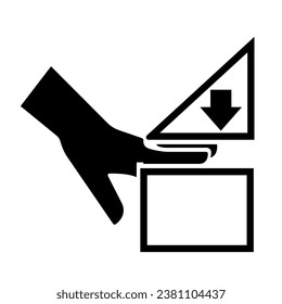 Crush Of Finger Hazard Black Icon,Vector Illustration, Isolate On White Background Label. EPS10