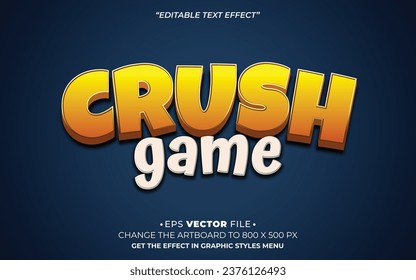 Crush Game editable text effect vector template use for game template 