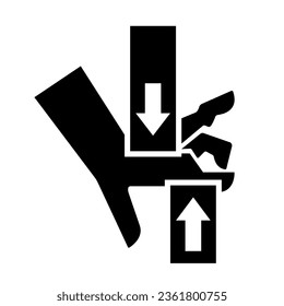Crush Hand Top Bottom Black Icon ,Vector Illustration, Isolate On White Background Label. EPS10