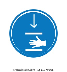 Crush Hand Top Bottom Symbol Sign, Vector Illustration