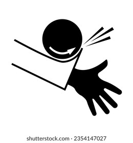 Crush Hazard Black Icon ,Vector Illustration, Isolate On White Background Label. EPS10