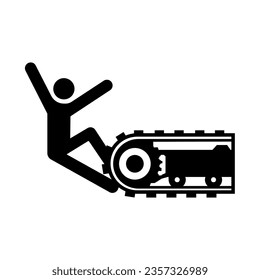 Crush Hazard Black Icon ,Vector Illustration, Isolate On White Background Label. EPS10