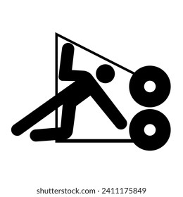 Crush Hazard Black Icon,Vector Illustration, Isolate On White Background Label. EPS10
