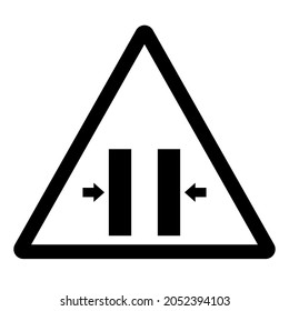 Crush Hazard Closing Mold Symbol Sign, Vector Illustration, Isolate On White Background Label .EPS10