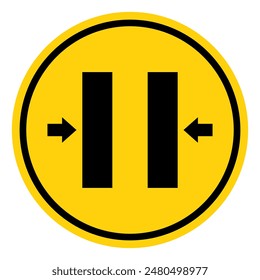 Crush Hazard Closing Mold Symbol Sign, Vector Illustration, Isolate On White Background Label .EPS10