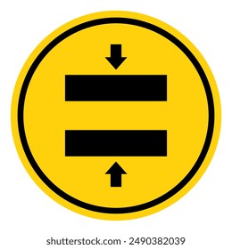 Crush Hazard Closing Mold Symbol Sign, Vector Illustration, Isolate On White Background Label .EPS10