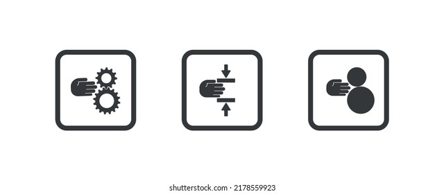 Crush hazard sign on white background