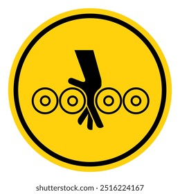 Signo De Símbolo De Peligro De Aplastamiento, Ilustración vectorial, Aislar En La Etiqueta De Fondo Blanco. EPS10