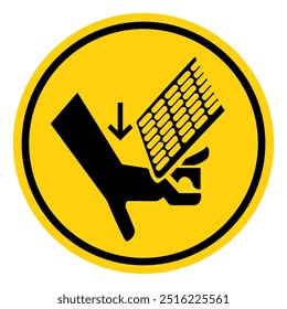 Signo De Símbolo De Peligro De Aplastamiento, Ilustración vectorial, Aislar En La Etiqueta De Fondo Blanco. EPS10