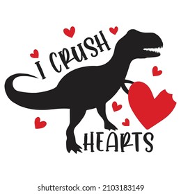 I Crush Hearts Vector, Valentine Vector svg