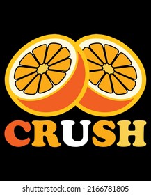 Crush Lemon Brush vector t-shirt design