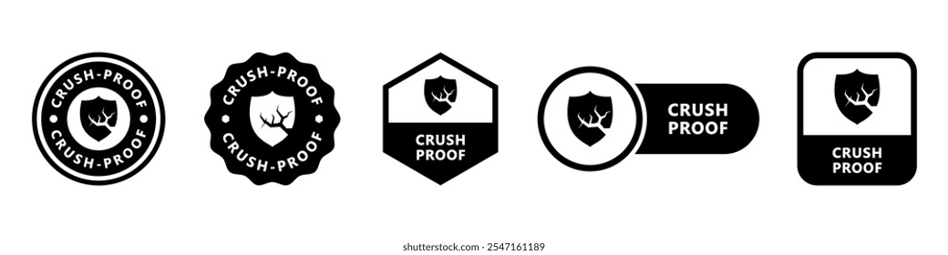 Crush Proof - vector signs for protective cover labeling.