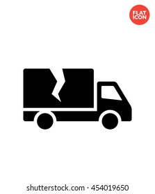 Crush truck Icon Flat Style Isolated Vector Illustration