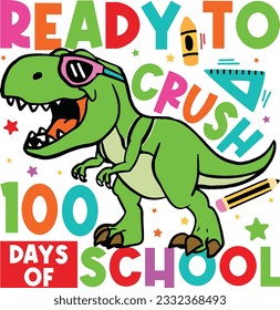 Crushed 100 days of school svg design, back to school, kindergartens svg, pre k funny kids
 svg