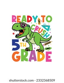 Crushed 5th grade of school svg design, back to school, kindergartens svg, pre k funny kids
 svg