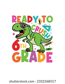 Crushed 6th grade of school svg design