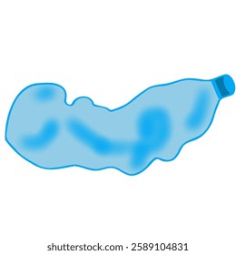 crushed bottle cartoon illustration design plastic bottle