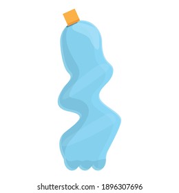 Crushed bottle icon. Cartoon of crushed bottle vector icon for web design isolated on white background