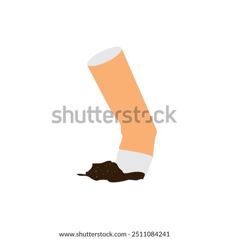 A crushed cigarette butt on the ground, unhealthy habits, a smoking concept