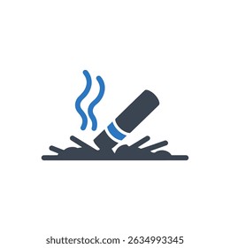 Ícone De Cigarro Esmagado Isolado No Fundo Branco