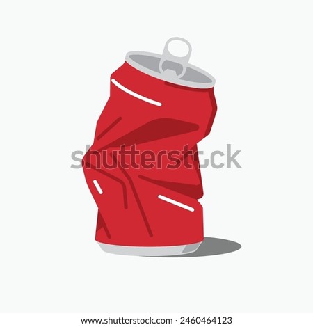 Crushed Drink can, broken beer can, trash illustratiion