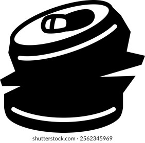 Crushed empty can,Soda can icon,Trash icon