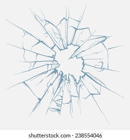 Crushed glass hand drawn, vector illustration