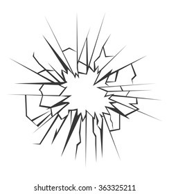 Crushed glass hand drawn, vector illustration