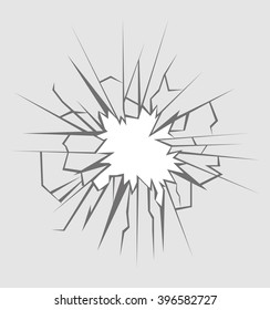 Crushed glass hand drawn, vector illustration