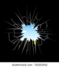 Crushed glass hand drawn, vector illustration