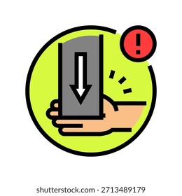 mão esmagada pelo vetor de ícone de cor da máquina. mão esmagada pelo sinal da máquina. ilustração de símbolo isolado
