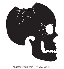 crushed head skull icon vector design

