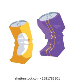 Crushed tin can vector illustration