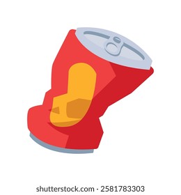 Crushed tin can vector illustration