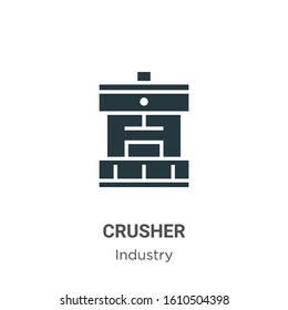 Crusher glyph icon vector on white background. Flat vector crusher icon symbol sign from modern industry collection for mobile concept and web apps design.