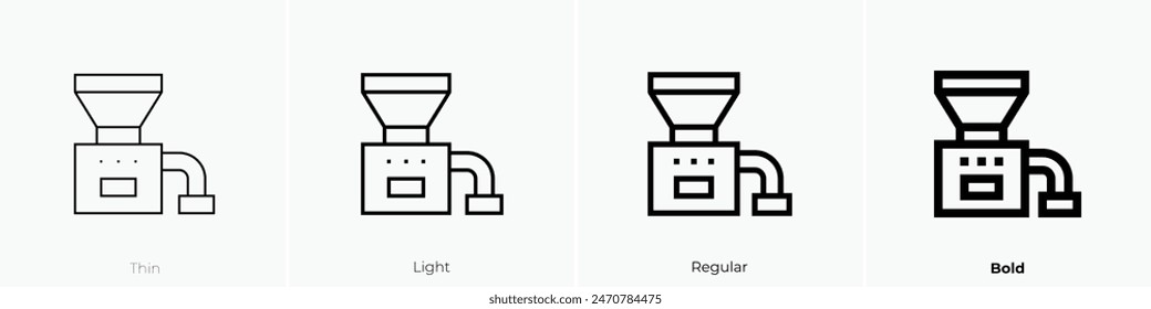 crusher icon. Thin, Light Regular And Bold style design isolated on white background