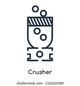 Crusher icon vector isolated on white background, Crusher transparent sign , thin symbols or lined elements in outline style