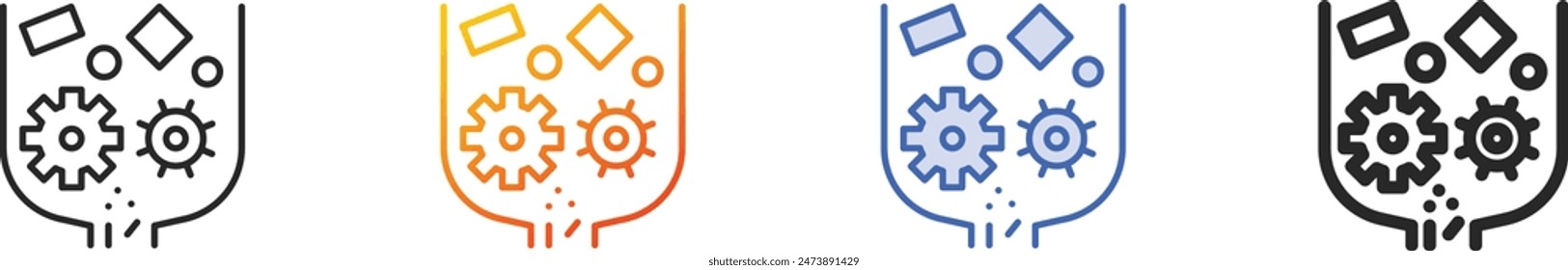 crusher icon.Thin Linear, Gradient, Blue Stroke and bold Style Design Isolated On White Background