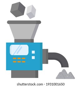 crusher machine flat icon of vector illustration