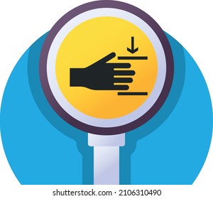 Crushing Hand Concept, Health Hazard Vector Icon Design,Modern traffic guide warning sign, Regulatory and recognisable symbol, Mandatory Road signage stock illustration