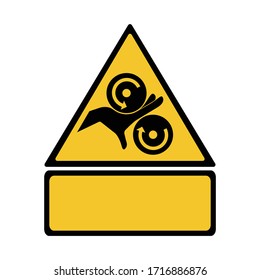 Crushing of hands sign or symbol. Vector design isolated on white background. Warning signs collection.